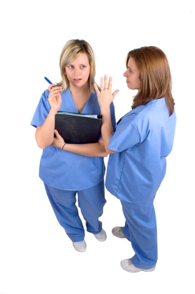 Nurses and Bullying: How to Handle It Two Nurses Talking About A Doctor