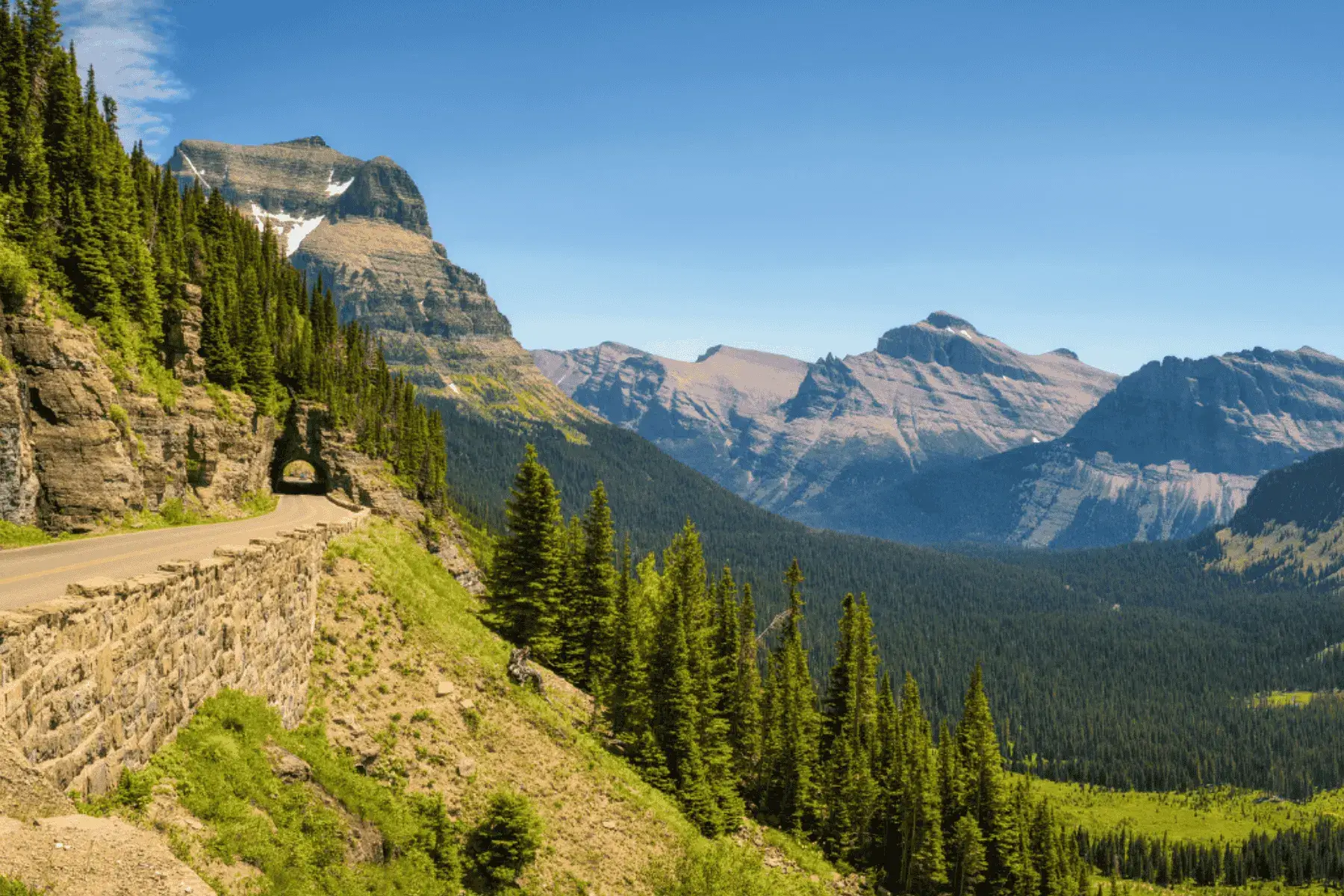5 Mountainous National Parks and Top Hikes for the Best Views view of a road overlooking mountains and trees